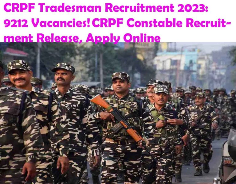 CRPF Tradesman Recruitment 2023
